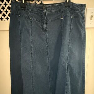 Cato Blue A-Line Cargo Denim Skirt Knee-Length